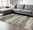 2' X 8' Gold And Slate Abstract Runner Rug
